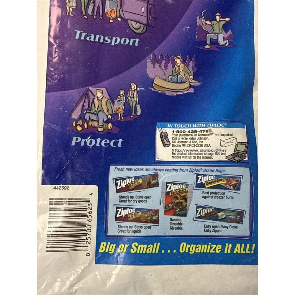 Ziploc Heavy Duty Big Bags 4 Count EXTRA LARGE 12 Gallon- 24” X 21 3/8” New